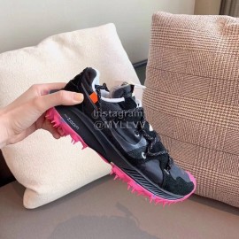 Off White Co Branded With Nike Nylon Mesh Running Shoes For Men And Women Black
