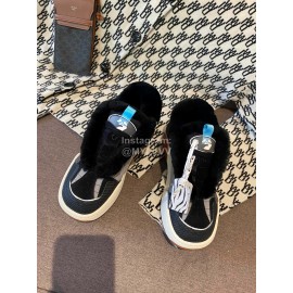 Off White Autumn Winter Calf Wool Sneakers For Men And Women Gray