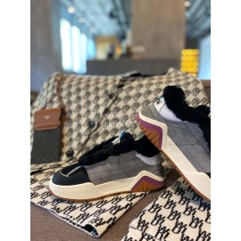 Off White Autumn Winter Calf Wool Sneakers For Men And Women Gray