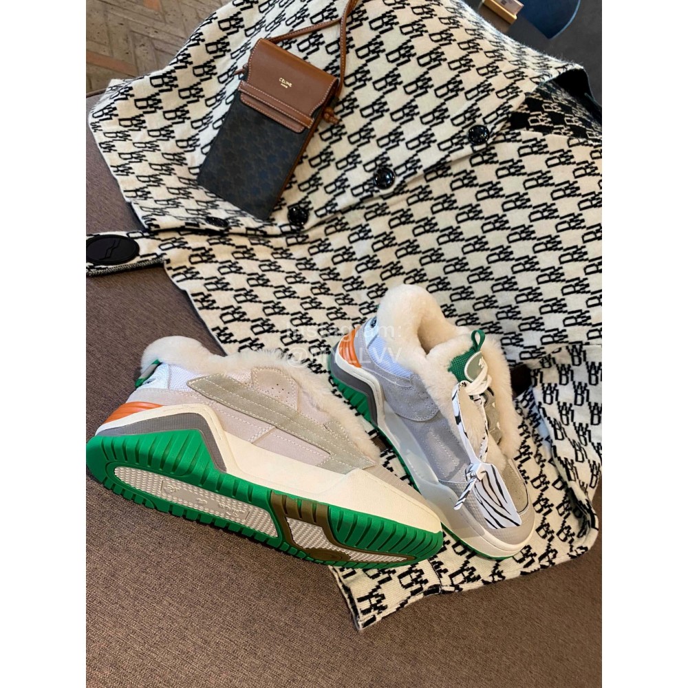 Off White Autumn Winter Calf Wool Sneakers For Men And Women 