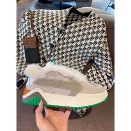 Off White Autumn Winter Calf Wool Sneakers For Men And Women 