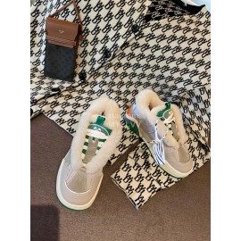 Off White Autumn Winter Calf Wool Sneakers For Men And Women 