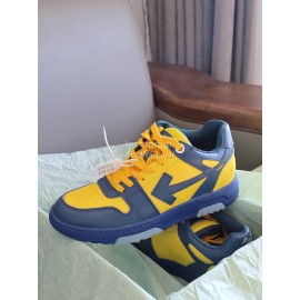 Off White Fashion Casual Sneakers Yellow For Men And Women 