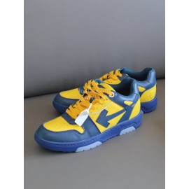 Off White Fashion Casual Sneakers Yellow For Men And Women 