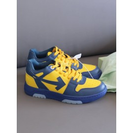 Off White Fashion Casual Sneakers Yellow For Men And Women 