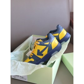 Off White Fashion Casual Sneakers Yellow For Men And Women 