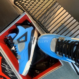 Off White Co Branded Air Jordan Basketball Sneakers For Men And Women Blue