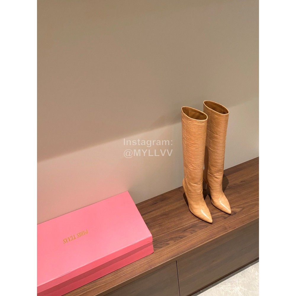 Paris Texas Fashion Leather High Heeled Long Boots For Women Apricot