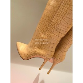 Paris Texas Fashion Leather High Heeled Long Boots For Women Apricot