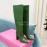 Paris Texas Crocodile Leather Thick High Heeled Long Boots For Women Green