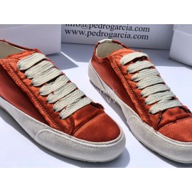 Pedro Garcia Fashion Lace Up Casual Shoes For Women Reddish Brown