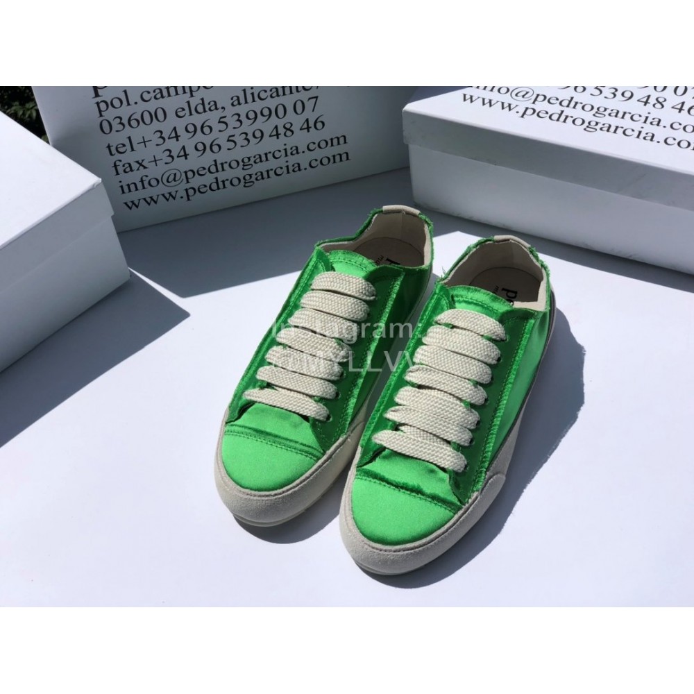 Pedro Garcia Fashion Green Lace Up Casual Shoes For Women 