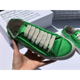 Pedro Garcia Fashion Green Lace Up Casual Shoes For Women 