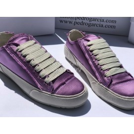 Pedro Garcia Fashion Lace Up Casual Shoes For Women Light Purple