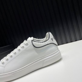 Plein Cowhide Casual Sneakers For Men White