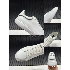 Plein Cowhide Casual Sneakers For Men White