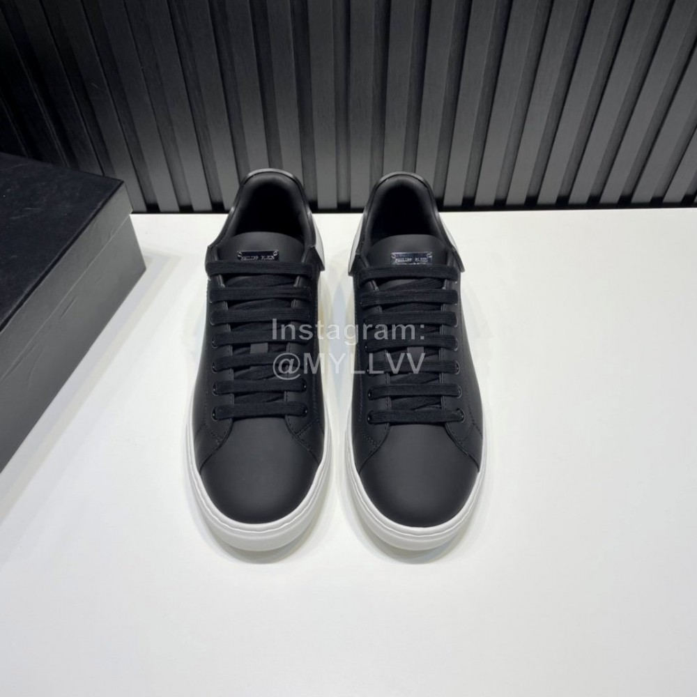 Plein Cowhide Casual Sneakers For Men Black
