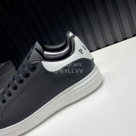 Plein Cowhide Casual Sneakers For Men Black