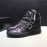 Plein Cowhide High Top Shoes For Men Black