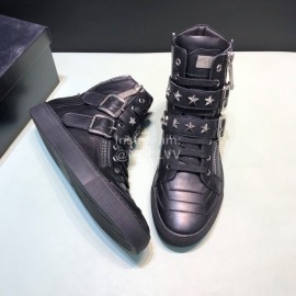 Plein Cowhide High Top Shoes For Men Black