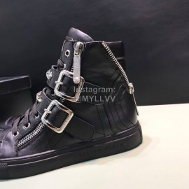 Plein Cowhide High Top Shoes For Men Black