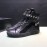Plein Black Cowhide High Top Shoes For Men 
