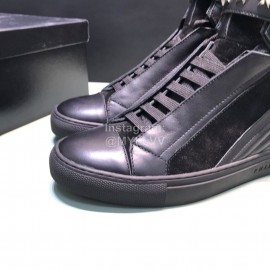 Plein Black Cowhide High Top Shoes For Men 