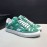 Plein  Camouflage Printing Leather Hollow Sneakers For Men Green