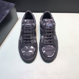 Plein  Camouflage Printing Leather Hollow Sneakers For Men