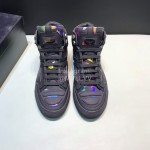 Plein  Camouflage Printing Leather High Top Sneakers For Men Black