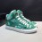 Plein  Camouflage Printing Leather High Top Sneakers For Men Green