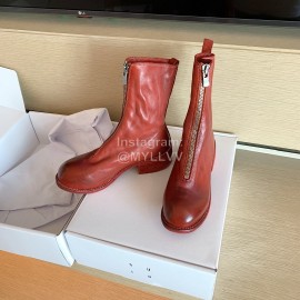 Piero Guidi Fashion Leather High Heel Boots Brownish Red For Women 