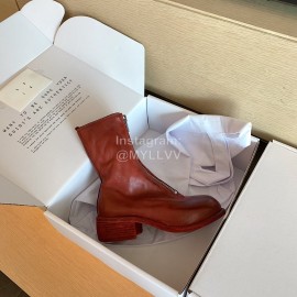 Piero Guidi Fashion Leather High Heel Boots Brownish Red For Women 