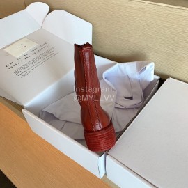 Piero Guidi Fashion Leather High Heel Boots Brownish Red For Women 