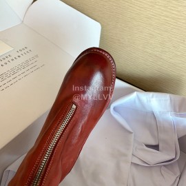 Piero Guidi Fashion Leather High Heel Boots Brownish Red For Women 