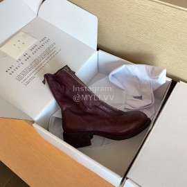 Piero Guidi Fashion Leather High Heel Boots Purplish Red For Women 