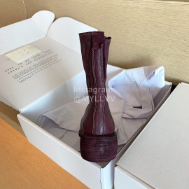 Piero Guidi Fashion Leather High Heel Boots Purplish Red For Women 