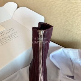 Piero Guidi Fashion Leather High Heel Boots Purplish Red For Women 