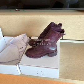 Piero Guidi Fashion Leather High Heel Boots For Women Purplish Red