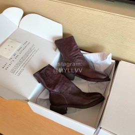 Piero Guidi Fashion Leather High Heel Boots For Women Purplish Red