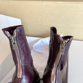 Piero Guidi Fashion Leather High Heel Boots For Women Purplish Red