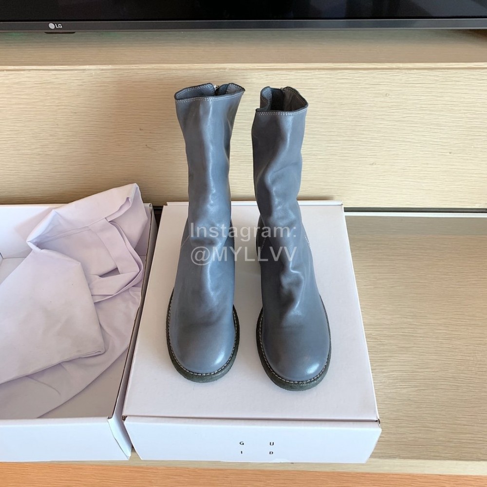 Piero Guidi Fashion Leather High Heel Boots For Women Gray