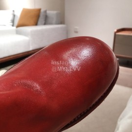 Piero Guidi New Leather High Heel Boots For Women Brownish Red