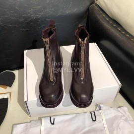 Piero Guidi Soft Leather Thick High Heeled Short Boots For Women Dark Purple