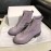 Piero Guidi Soft Leather Thick High Heeled Short Boots For Women Purple