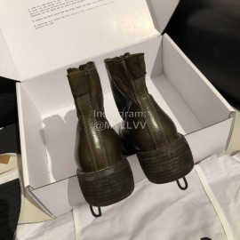 Piero Guidi Soft Leather Thick High Heeled Short Boots For Women Dark Brown