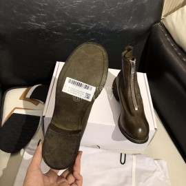 Piero Guidi Soft Leather Thick High Heeled Short Boots For Women Dark Brown