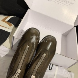 Piero Guidi Soft Leather Thick High Heeled Short Boots For Women Dark Brown