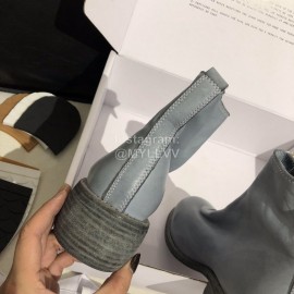 Piero Guidi Soft Leather Thick High Heeled Short Boots For Women Blue