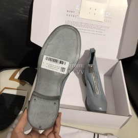 Piero Guidi Soft Leather Thick High Heeled Short Boots For Women Blue